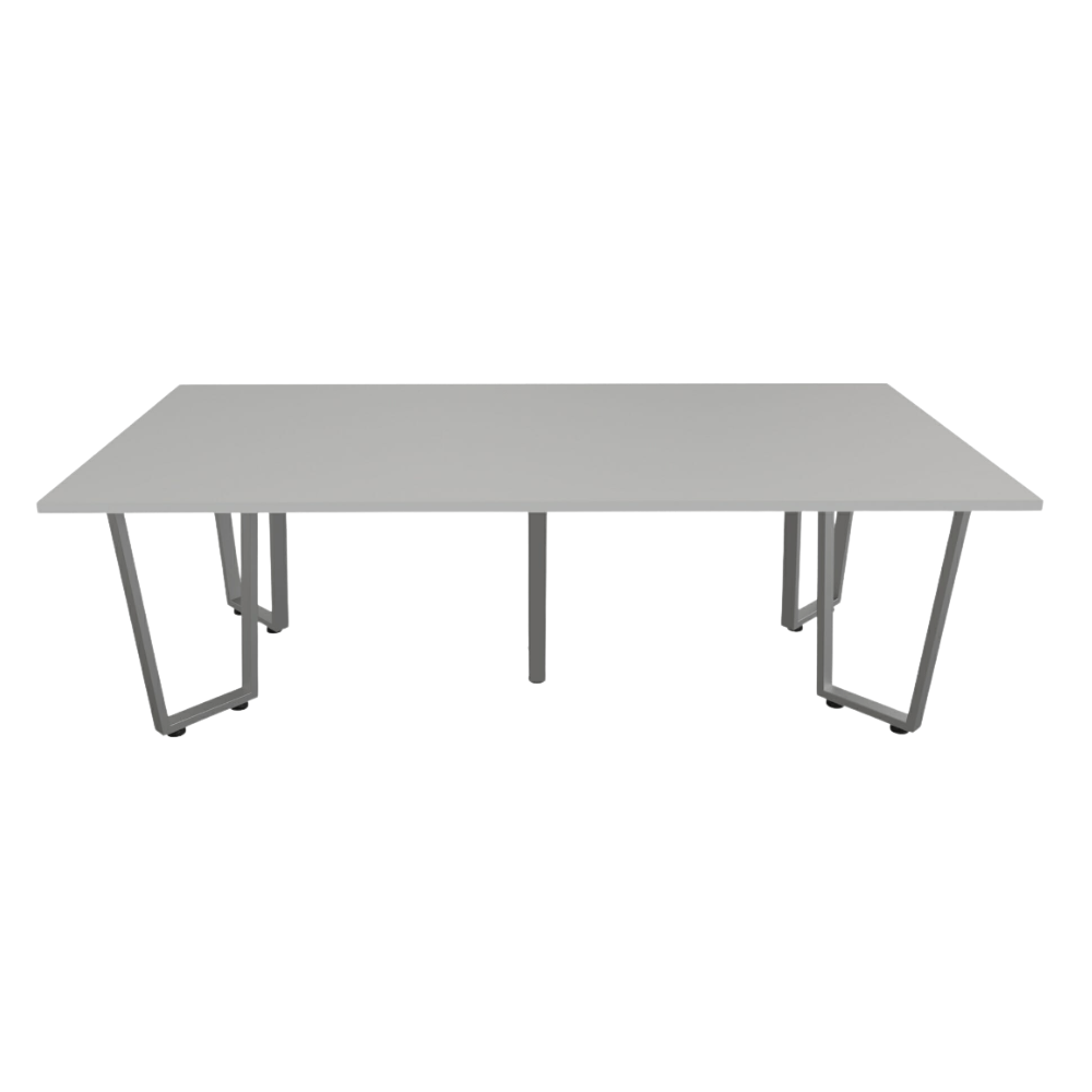 Mesa de juntas Ofik Vasari 882 en melamina y acero con grommet y canaleta para 8 personas