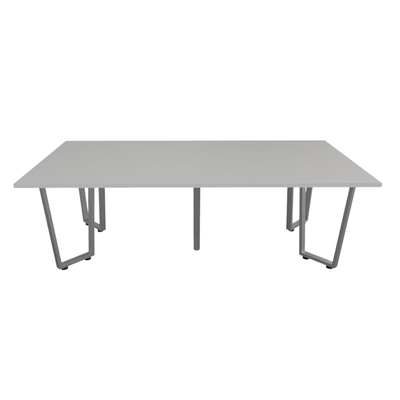 Mesa de juntas Ofik Vasari 882 en melamina y acero con grommet y canaleta para 8 personas