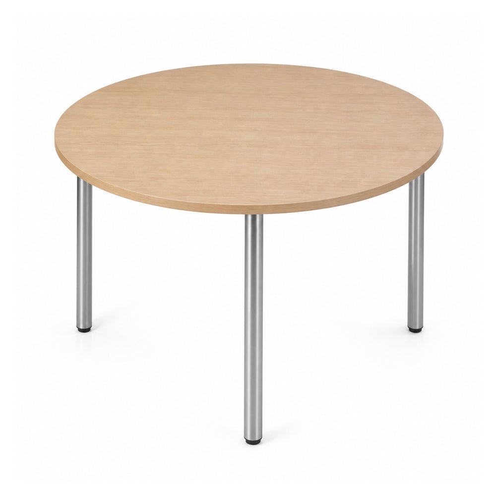 Mesa de Juntas para Oficina Circular - VERSA READY - Varios Colores - 120diam×75 y Cubierta Melamina 28mm o LPAP 28mm - RE-715 - VERSA - NOGAL BEAT - Mesa de Juntas
