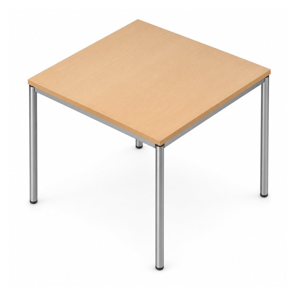 Mesa de Juntas para Oficina Cuadrada - VERSA READY - Varios Colores - Frente 90 cm - Cubierta Melamina 28mm o LPAP 28mm - RE-705 - VERSA - NOGAL BEAT - Mesa de Juntas