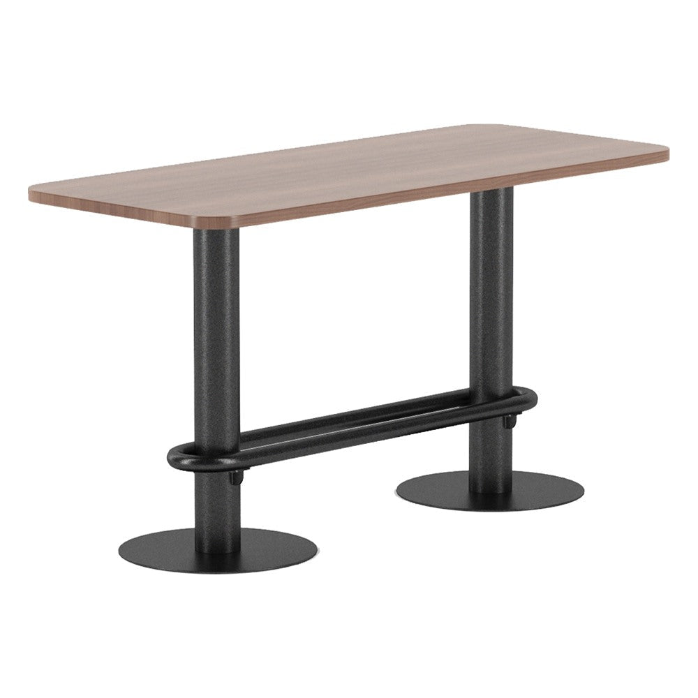 Mesa de Mostrador para Cafetería - GEBESA GRC FRANKIE - Alto 105 cm - Esquinas Redondeadas - GGRF545307242 - GEBESA - NOGAL BEAT - Mesa Comercial Interior