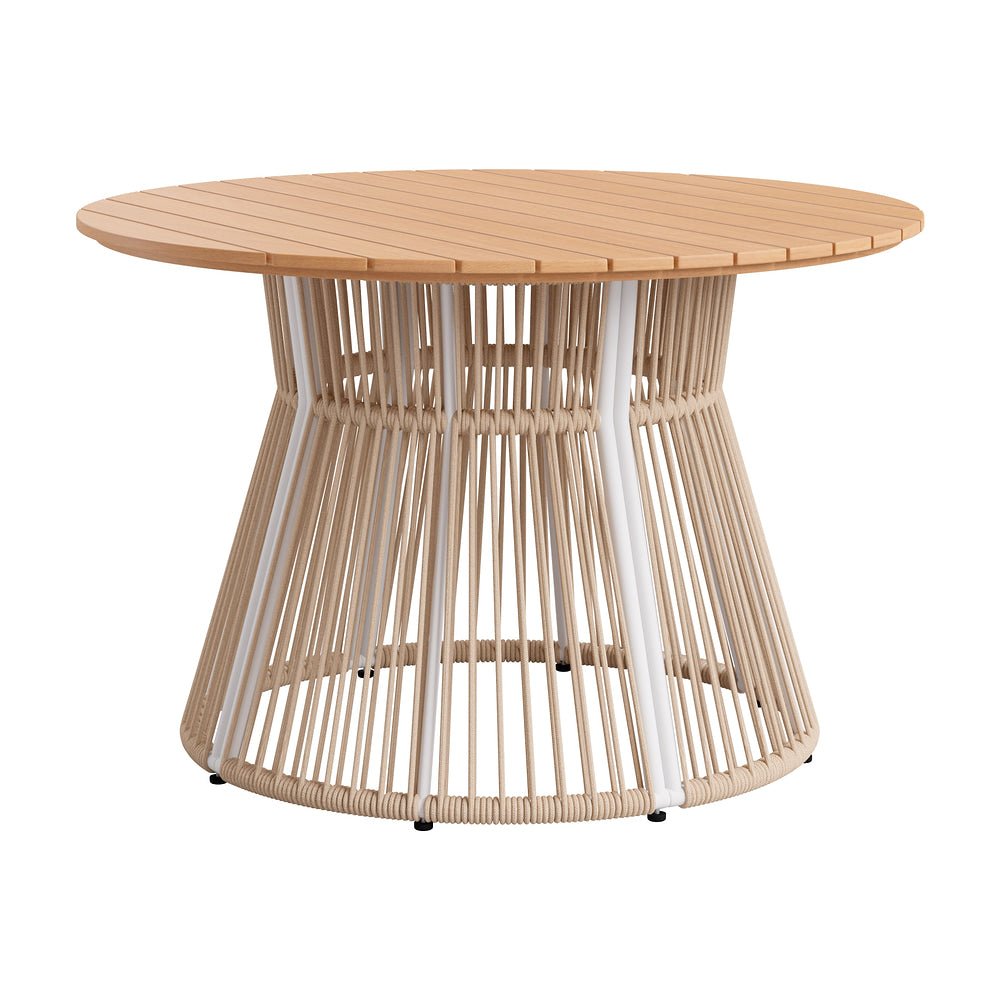Mesa de Terraza para Cafetería - ZUO TOGE - Natural - Cubierta de Acacia Maciza y Estructura de Aluminio con Recubrimiento en Polvo - 704239 - Zuo - NOGAL BEAT - Mesa de Terraza