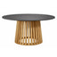 Mesa de Terraza para Hotel - NOGAL BEAT MARBELLA - Varios Colores - Madera Teca y Mármol - MESA MARBELLA D:150 Gris mármol - CAMCO - NOGAL BEAT - Mesa de Terraza