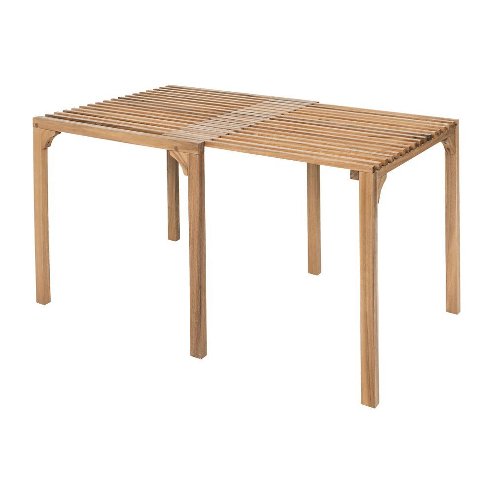 Mesa de Terraza para Zona de Alberca - ZUO RIVIERA - Natural - Estructura y Cubierta en Acacia Maciza - 704154 - Zuo - NOGAL BEAT - Mesa de Terraza