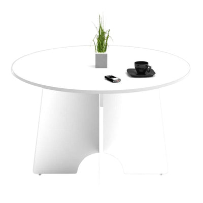 Mesa de trabajo redonda Ofik 256 en melamina termofusionada para oficina