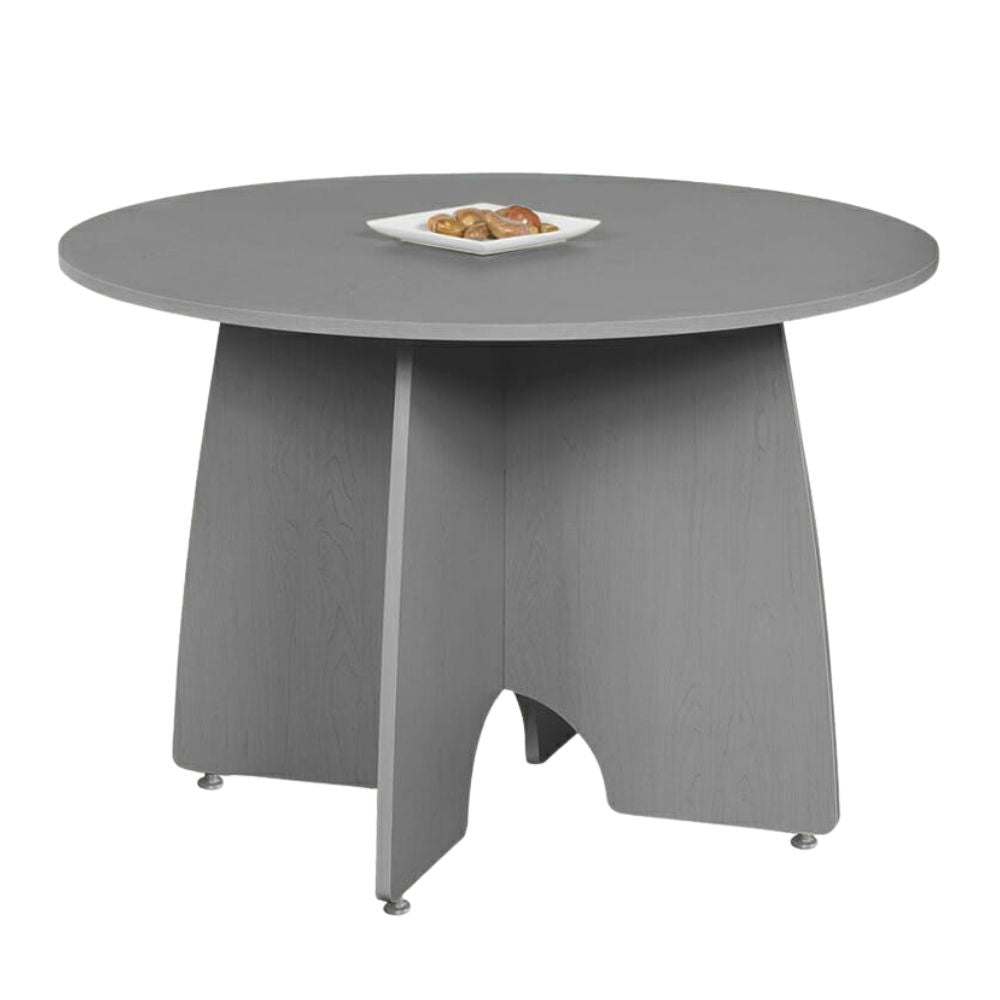 Mesa de trabajo redonda Ofik 256 en melamina termofusionada para oficina