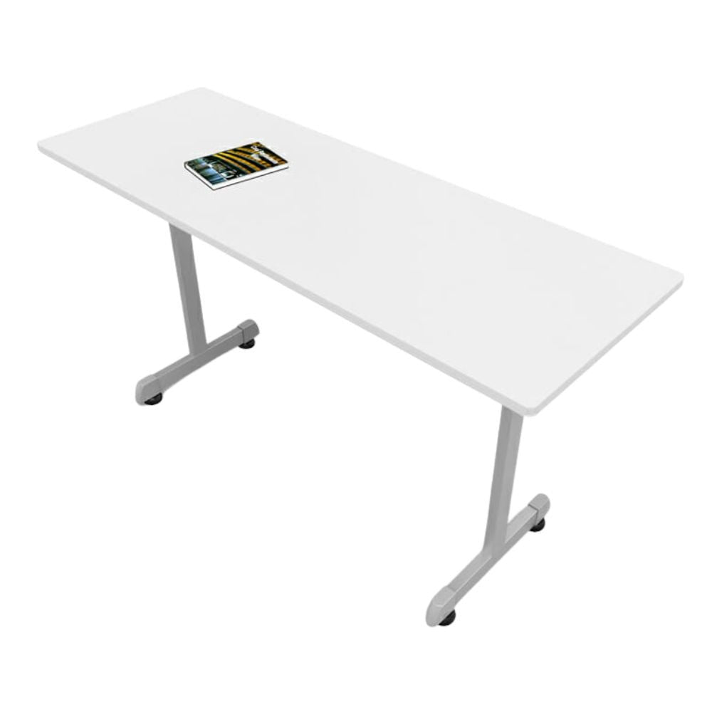 Mesa de trabajo para oficina OFIK 728 rectangular con cubierta de melamina y estructura tubular de acero