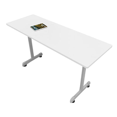 Mesa de trabajo para oficina OFIK 728 rectangular con cubierta de melamina y estructura tubular de acero
