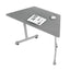 Mesa de trabajo trapezoidal OFIK 258 con cubierta de melamina y estructura de acero