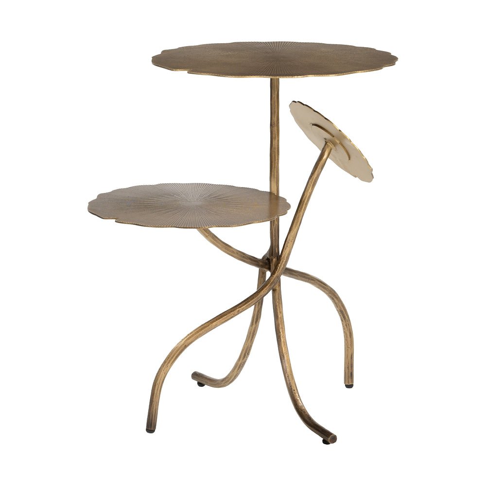 Mesa Decorativa para Área de Descanso - ZUO MAVRO - Latón - Estructura y Cubierta en Hierro Electrochapado - 110977 - Zuo - NOGAL BEAT - Mesa Comercial Interior