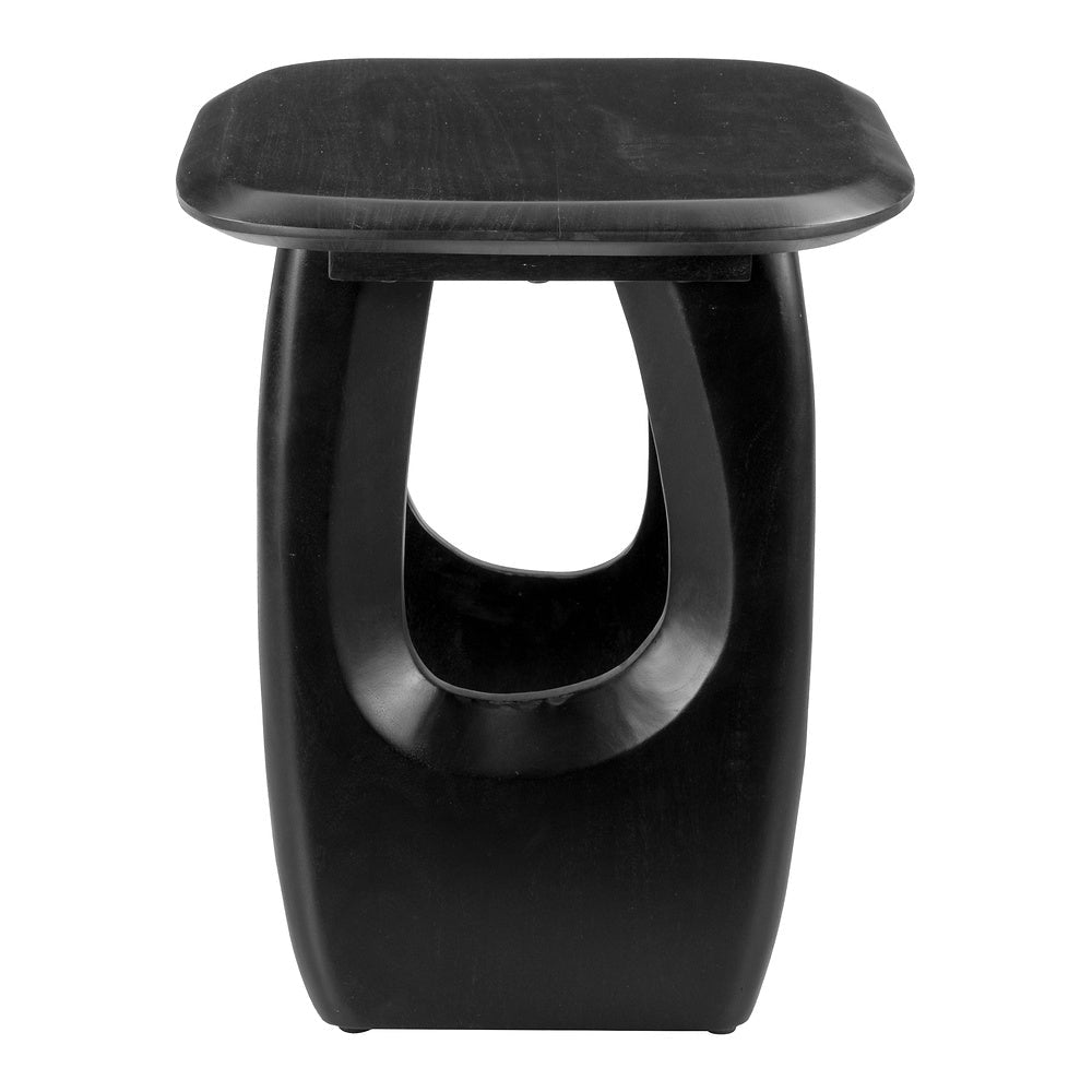 Mesa Decorativa para Consultorio - ZUO ARASAN - Negro - Cubierta de Madera de Acacia Pintada y Estructura de Madera de Acacia - 110225 - Zuo - NOGAL BEAT - Mesa Comercial Interior