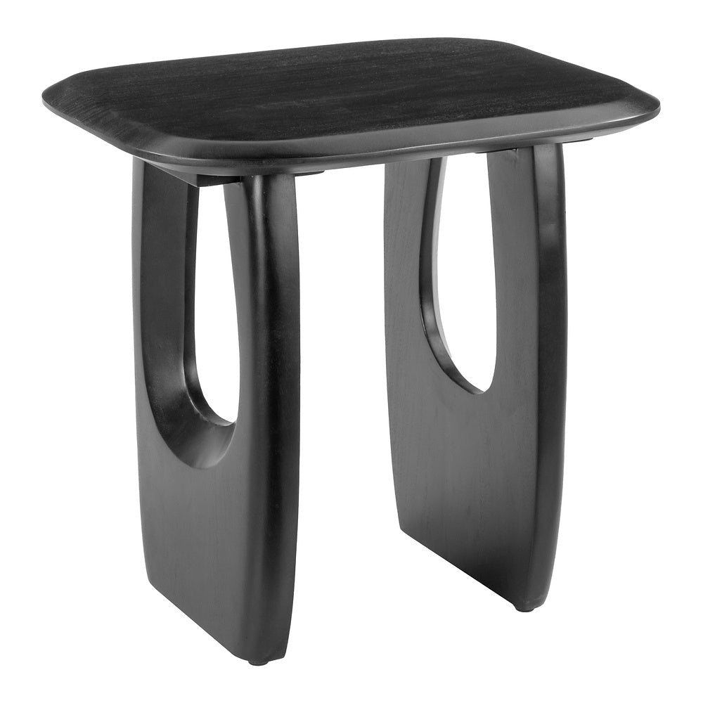 Mesa Decorativa para Consultorio - ZUO ARASAN - Negro - Cubierta de Madera de Acacia Pintada y Estructura de Madera de Acacia - 110225 - Zuo - NOGAL BEAT - Mesa Comercial Interior