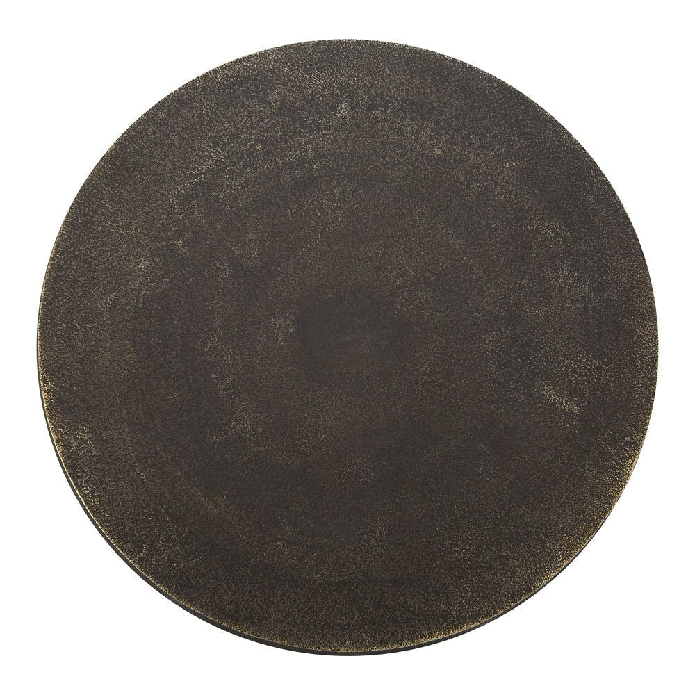 Mesa Decorativa para Coworking - ZUO BONITA - Bronce - Cubierta de Mármol Natural y Estructura de Aluminio Pintado - 109881 - Zuo - NOGAL BEAT - Mesa Comercial Interior