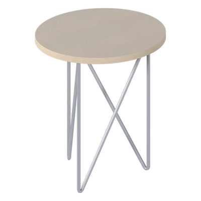Mesa Lateral Redonda para Área de Convivencia - GEBESA KALIA - Varios Acabados - Ø 60 cm - Cubierta de Aglomerado y Base de Acero - GDD524120CN - GEBESA - NOGAL BEAT - Mesa Comercial Interior