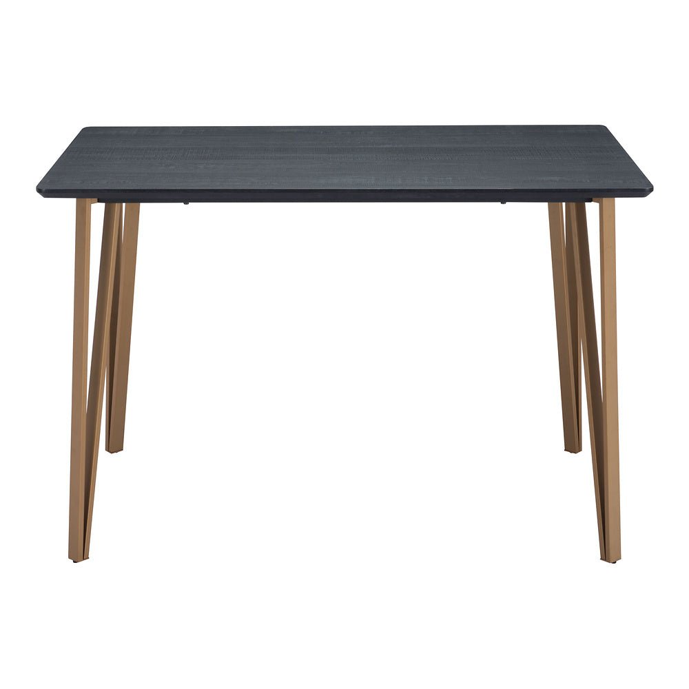Mesa Mostrador para Bistró - ZUO DEUS - Negro - Cubierta de MDF Símil Madera y Estructura de Acero Pintado - 101890 - Zuo - NOGAL BEAT - Mesa Comercial Interior