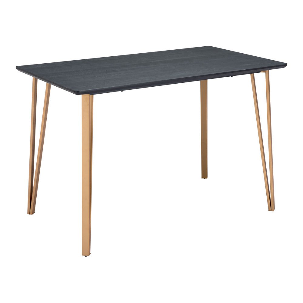 Mesa Mostrador para Bistró - ZUO DEUS - Negro - Cubierta de MDF Símil Madera y Estructura de Acero Pintado - 101890 - Zuo - NOGAL BEAT - Mesa Comercial Interior