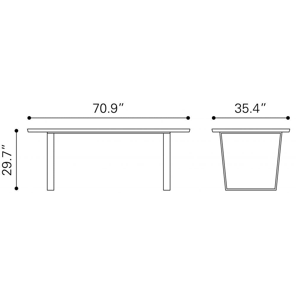 MESA NOGAL BEAT ATLAS | Mesa para Comedor | 51 cm | Base Acero Inoxidable Galvanizado Oro | Blanco | Piedra Compuesta de Mármol Sintético | Interior - 100652 - Zuo - NOGAL BEAT - Mesas