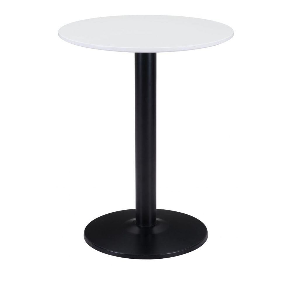 MESA NOGAL BEAT BISTRO | Mesa Moderna para Restaurante | 75 cm | Estructura Acero Negro | Blanco | MDF Pintado | Interior - 101569 - Zuo - NOGAL BEAT - Mesas