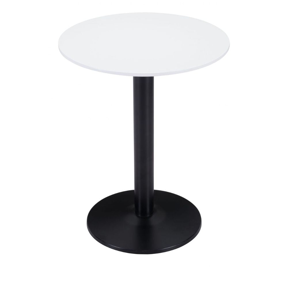 MESA NOGAL BEAT BISTRO | Mesa Moderna para Restaurante | 75 cm | Estructura Acero Negro | Blanco | MDF Pintado | Interior - 101569 - Zuo - NOGAL BEAT - Mesas