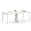 Mesa de juntas Nogal Beat Zadar 240 color blanco con tablero de melamina y patas de acero