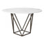 MESA NOGAL BEAT TINTERN | Mesa para Comedor | 76 cm | Base Acero Bronce | Blanco | Piedra Compuesta de Mármol Sintético | Interior - 100715 - Zuo - NOGAL BEAT - Mesas