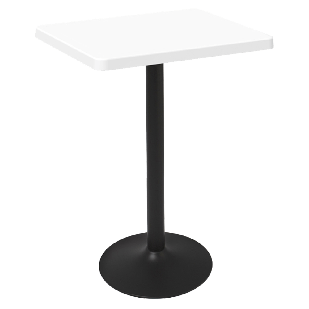 Mesa cuadrada para restaurante Offiho Oulu OHM-7167-LT con pedestal de acero y cubierta de polipropileno