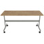 MESA OFIK 247 | Mesa Abatible 217 | Base Pistón Rodajas | Tubular Ovalado | Estructura Metálica Aluminio | Melamina | Interior - 247 - OFIK - NOGAL BEAT - Mesas