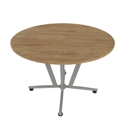 MESA OFIK NAPOLES 272 | Mesa Redonda 719 | Regatón Nivelador | Melamina | Tapones Plano | Interior - 272 - OFIK - NOGAL BEAT - Mesas