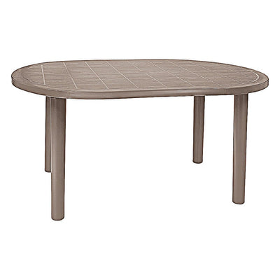 Mesa Ovalada al Aire Libre Reciclada - RESOL OLOT RECYCLED 140 X 90 - Varios Colores - 4 Puntas con Agujero Parasol y Protección UV - 06480 - Resol - NOGAL BEAT - Mesa de Terraza