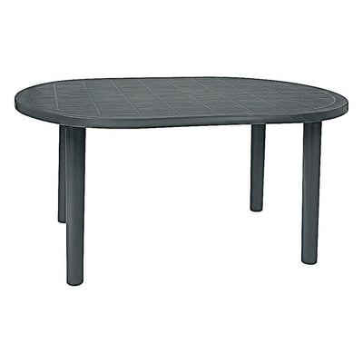 Mesa Ovalada al Aire Libre Reciclada - RESOL OLOT RECYCLED 140 X 90 - Varios Colores - 4 Puntas con Agujero Parasol y Protección UV - 06479 - Resol - NOGAL BEAT - Mesa de Terraza