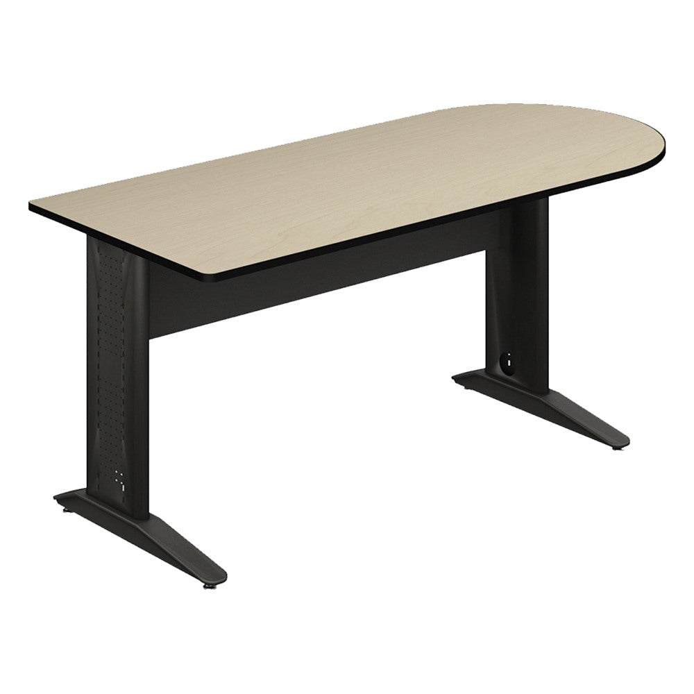 Mesa Peninsular para Oficina - GEBESA CYBER - Frente 180 cm - Estructura Metálica - GAK580180MM3M28 - GEBESA - NOGAL BEAT - Escritorio de Oficina