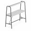Mesa Periquera Alta para Oficina - VERSA STYLE - Estructura Blanco - Cubierta Oval de 19 mm con Jardinera, Lámpara Superior y Preparación para Conectividad - AL-3905M VERSA STYLE - VERSA - NOGAL BEAT - Mesa Periquera
