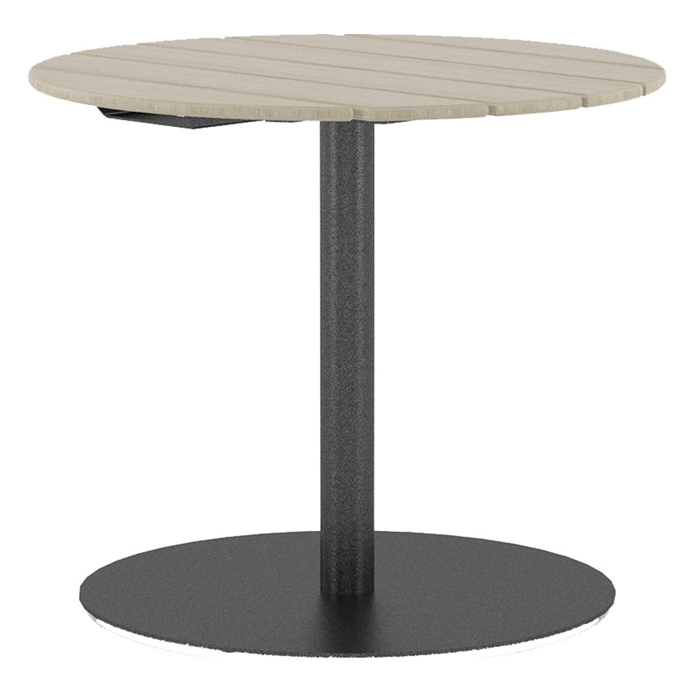 Mesa Redonda con Columna para Área Común Exterior - GEBESA GRC BOWEN - Alto 75 cm - Cubierta de HDPE y Base de Acero - GGRB520242930 - GEBESA - NOGAL BEAT - Mesa Comercial Exterior