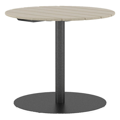 Mesa Redonda con Columna para Área Común Exterior - GEBESA GRC BOWEN - Alto 75 cm - Cubierta de HDPE y Base de Acero - GGRB520242930 - GEBESA - NOGAL BEAT - Mesa Comercial Exterior