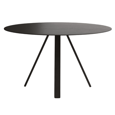 Mesa redonda Colos VU B/T-1300 con base tripie en V y cubierta multicapa laminada HPL