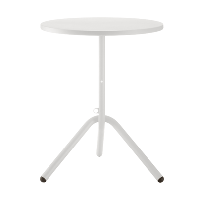 Mesa redonda Colos TA 1-600 con estructura tubular de acero y cubierta en lámina de acero troquelada