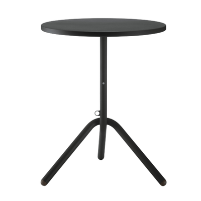 Mesa redonda Colos TA 1-600 con estructura tubular de acero y cubierta en lámina de acero troquelada