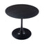 Mesa redonda para cafetería Zuo Opus 109558 negra con cubierta de MDF imitación madera sobre pedestal de acero