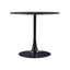 Mesa redonda para cafetería Zuo Opus 109558 negra con cubierta de MDF imitación madera sobre pedestal de acero