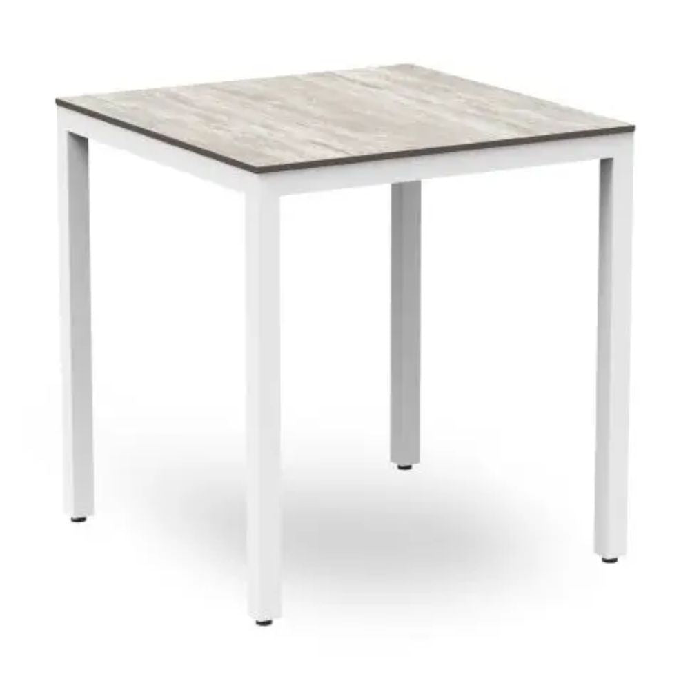 MESA RESOL BARCINO COMPACT SQUARE 70x70 | Mesa Ocasional | Estructura Aluminio | 74 cm | Pintado | Apilable | Interior + Exterior - 04018 - Resol - NOGAL BEAT - Mesas