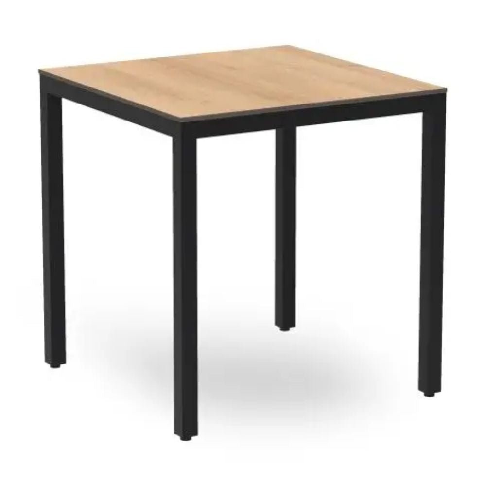 MESA RESOL BARCINO COMPACT SQUARE 70x70 | Mesa Ocasional | Estructura Aluminio | 74 cm | Pintado | Apilable | Interior + Exterior - 04023 - Resol - NOGAL BEAT - Mesas