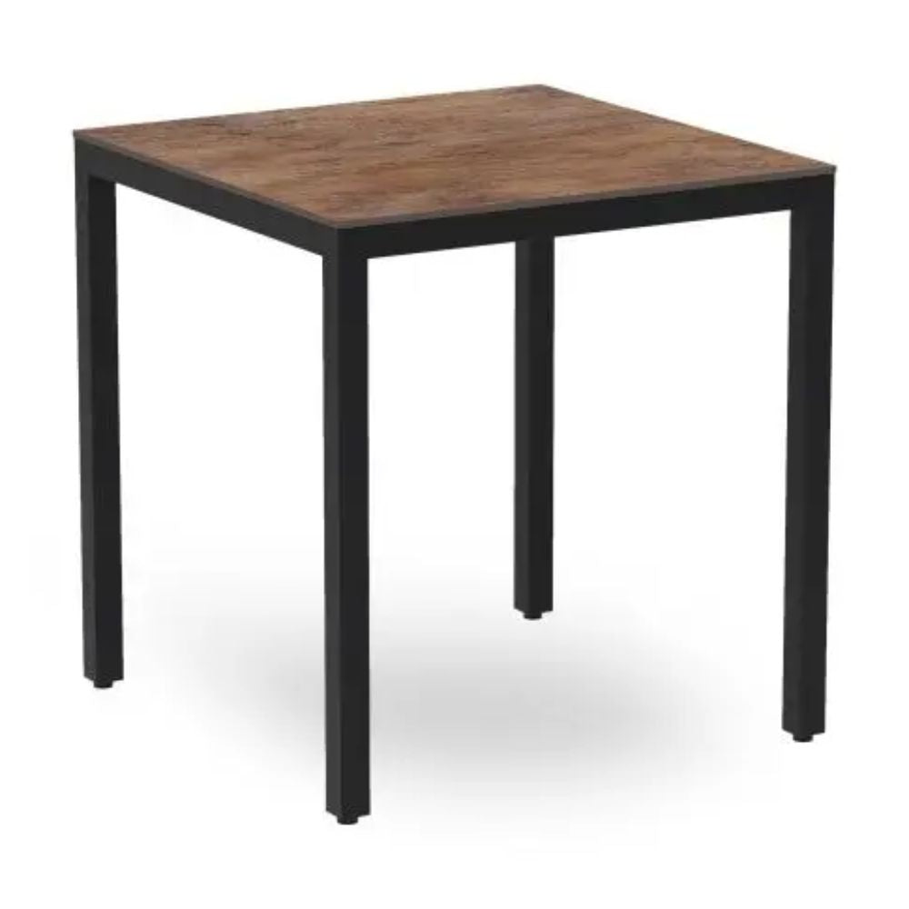 MESA RESOL BARCINO COMPACT SQUARE 70x70 | Mesa Ocasional | Estructura Aluminio | 74 cm | Pintado | Apilable | Interior + Exterior - 04022 - Resol - NOGAL BEAT - Mesas
