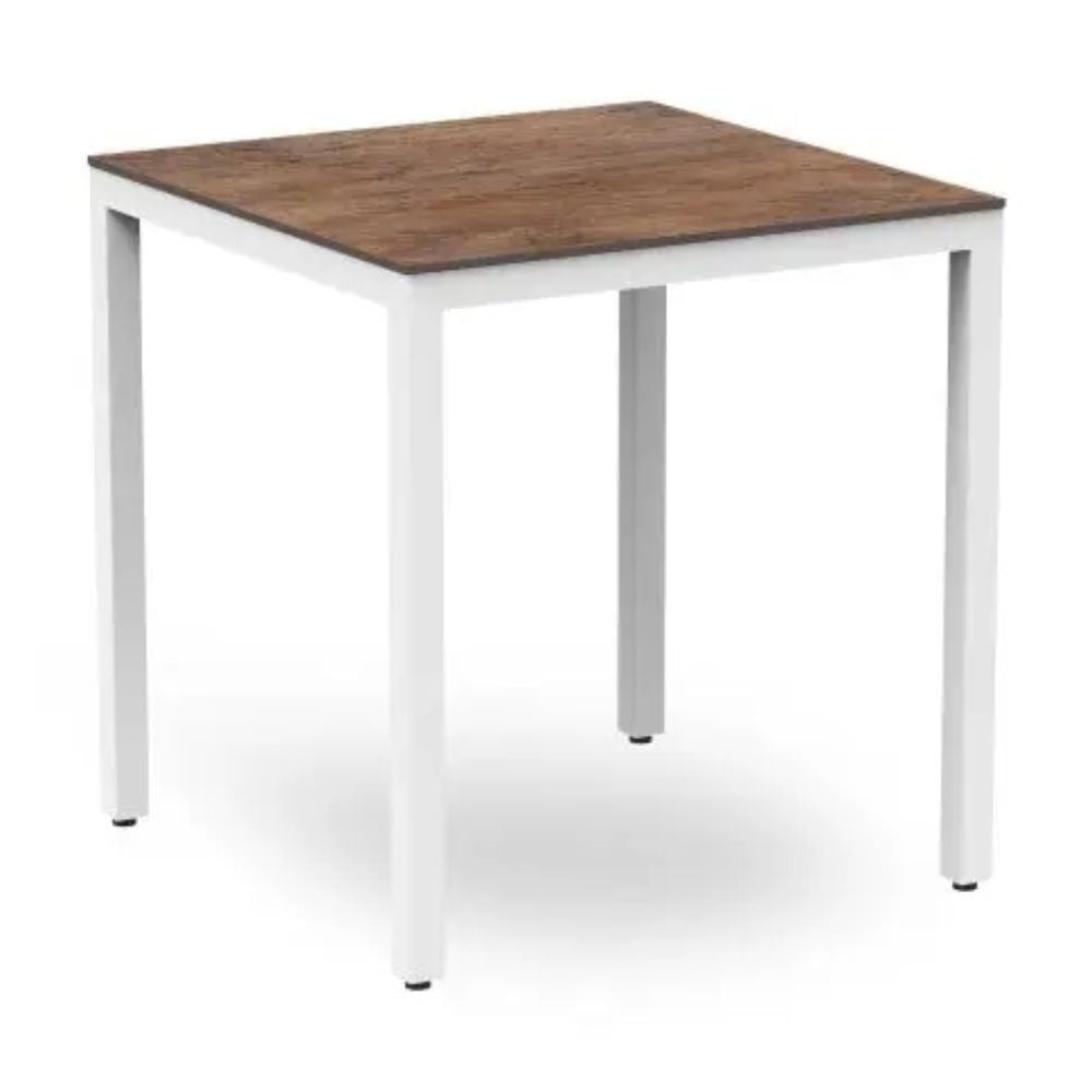 MESA RESOL BARCINO COMPACT SQUARE 70x70 | Mesa Ocasional | Estructura Aluminio | 74 cm | Pintado | Apilable | Interior + Exterior - 04019 - Resol - NOGAL BEAT - Mesas