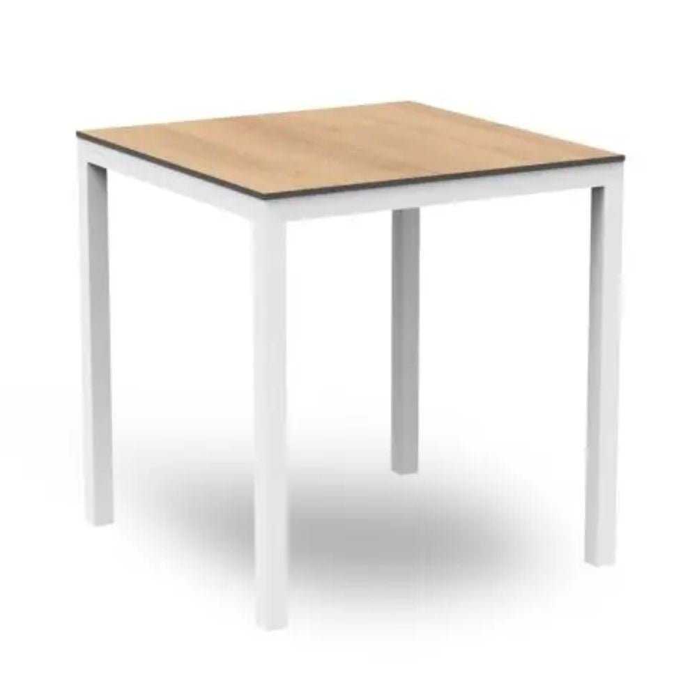 MESA RESOL BARCINO COMPACT SQUARE 70x70 | Mesa Ocasional | Estructura Aluminio | 74 cm | Pintado | Apilable | Interior + Exterior - 04020 - Resol - NOGAL BEAT - Mesas