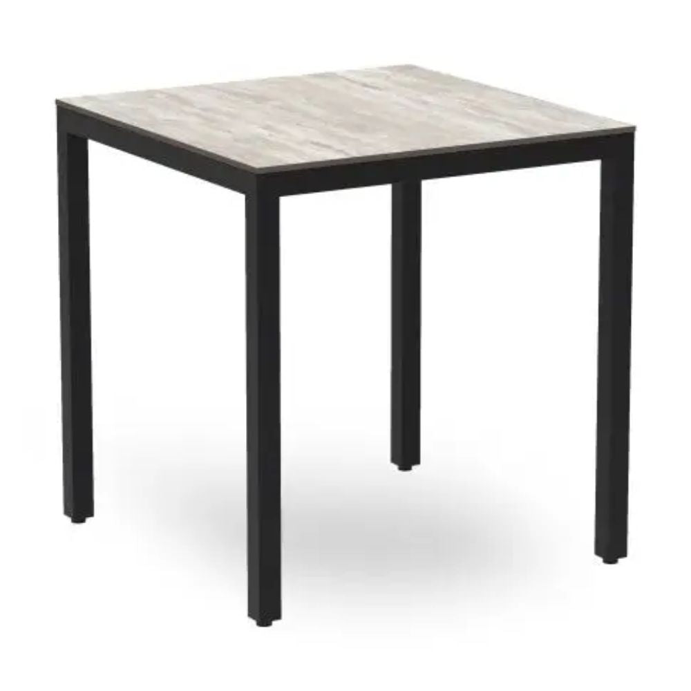 MESA RESOL BARCINO COMPACT SQUARE 70x70 | Mesa Ocasional | Estructura Aluminio | 74 cm | Pintado | Apilable | Interior + Exterior - 04021 - Resol - NOGAL BEAT - Mesas