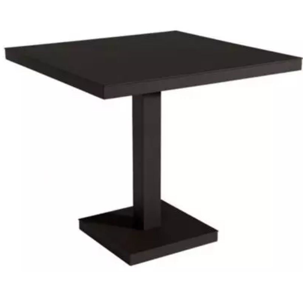 MESA RESOL BARCINO PIE CENTRAL 80x80 SQUARE | Estructura Aluminio | Pintado | Secado Horno | Interior + Exterior - 01413 - Resol - NOGAL BEAT - Mesas
