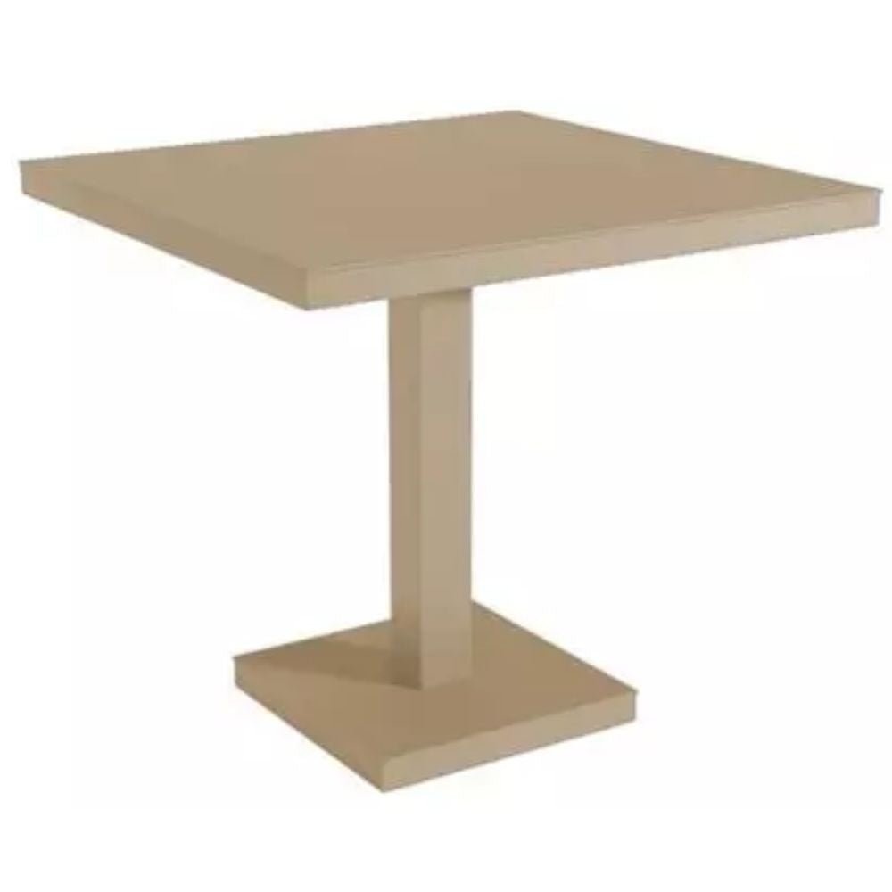 MESA RESOL BARCINO PIE CENTRAL 90x90 SQUARE | Estructura Aluminio | Pintado | Secado Horno | Interior + Exterior - 01421 - Resol - NOGAL BEAT - Mesas