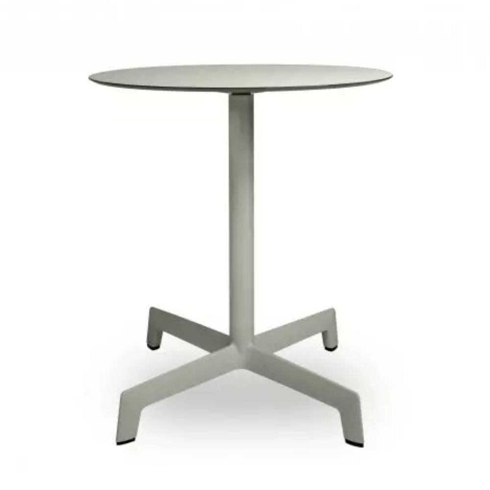 MESA RESOL SPUTNIK 70 Ø70 | Mesa Ocasional | Estructura Aluminio Pintado | Pie Poliamida | Tablero HPL | Interior + Exterior - 06133 - Resol - NOGAL BEAT - Mesas
