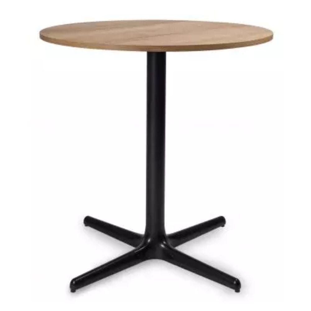 MESA RESOL TOLEDO WOOD 70/80 Ø70 | Mesa Ocasional | 75 cm | Estructura Aluminio Pintado | Melamina Madera | Interior - 06147 - Resol - NOGAL BEAT - Mesas