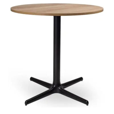 MESA RESOL TOLEDO WOOD 70/80 Ø80 | Mesa Ocasional | 75 cm | Estructura Aluminio Pintado | Melamina Madera | Interior - 06149 - Resol - NOGAL BEAT - Mesas